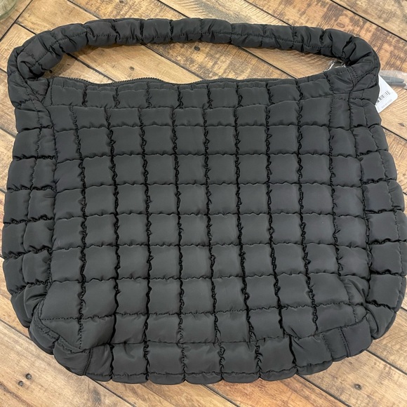 FREE PEOPLE Black Quilted Tote Bag - Picture 2 of 6